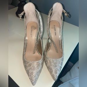 Once worn Gianni bini lulaatwo leopard rhinestone detail cut out heels